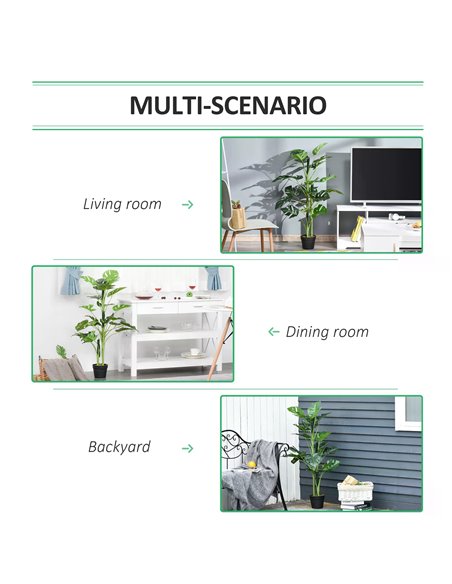 Outsunny Artificial Monstera Delight: Lifelike Cheese Plant w/ 21 Lush Leaves, Nursery Pot for Indoor/Outdoor Tropical Flair, Ve - pic 97153 | FastDaddyshop