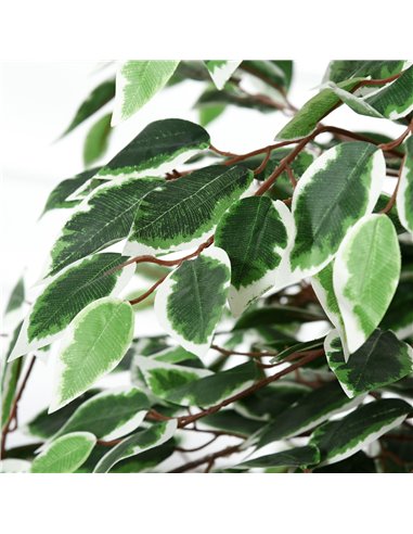 Outsunny 160cm/5.2FT Artificial Ficus Silk Tree with Nursery Pot, Decorative Fake Plant, for Indoor Outdoor Décor 844-335
