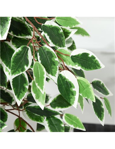 Outsunny 160cm/5.2FT Artificial Ficus Silk Tree with Nursery Pot, Decorative Fake Plant, for Indoor Outdoor Décor 844-335