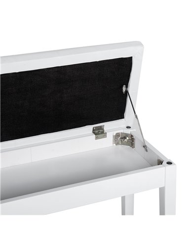 HOMCOM PU Leather Upholstered Piano Stool Makeup Stool Bench Dressing Table Seat with Storage 76x36x50cm, White