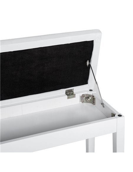 HOMCOM PU Leather Upholstered Piano Stool Makeup Stool Bench Dressing Table Seat with Storage 76x36x50cm, White - pic 9717 | FastDaddyshop