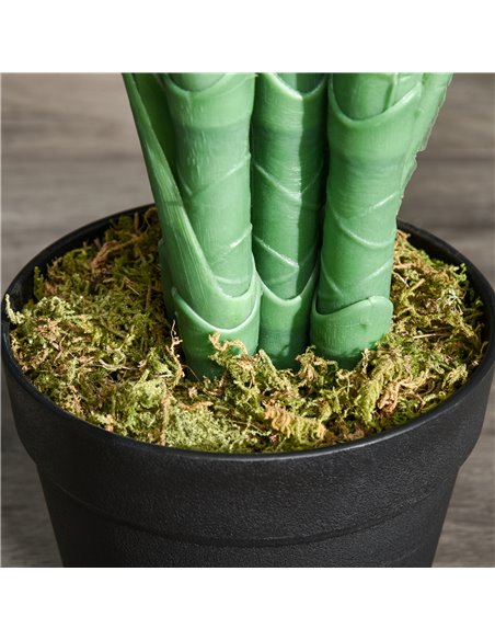 Outsunny Artificial Palm Tree, 125cm/4FT, Decorative Fake Plant with 18 Leaves, Nursery Pot, Plastic for Indoor Outdoor, Green 8 - pic 97173 | FastDaddyshop