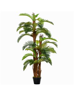 Outsunny 5FT Artificial Fern Tree with 36 Leaves, Decorative Fake Plant for Indoor Outdoor Décor, Nursery Pot 844-354