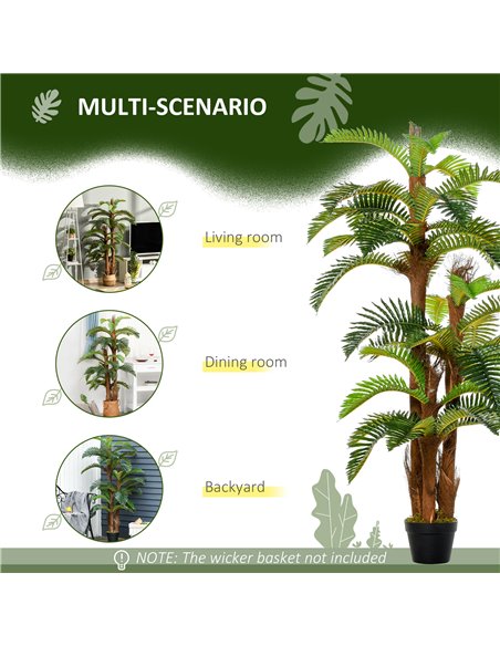 Outsunny 5FT Artificial Fern Tree with 36 Leaves, Decorative Fake Plant for Indoor Outdoor Décor, Nursery Pot 844-354 - pic 97178 | FastDaddyshop