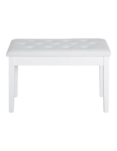 Homcom PU Leather Upholstered Piano Stool, Dressing Table Seat with Storage, White