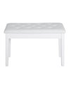 Homcom PU Leather Upholstered Piano Stool, Dressing Table Seat with Storage, White