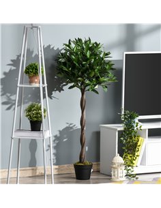 Outsunny Artificial Topiary Bay Laurel Ball Trees, Set of 2, Decorative Plant with Nursery Pot, for Indoor Outdoor Use, 120cm 84 2