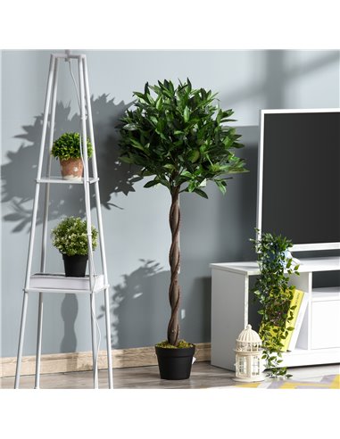 Outsunny Artificial Topiary Bay Laurel Ball Trees, Set of 2, Decorative Plant with Nursery Pot, for Indoor Outdoor Use, 120cm 84
