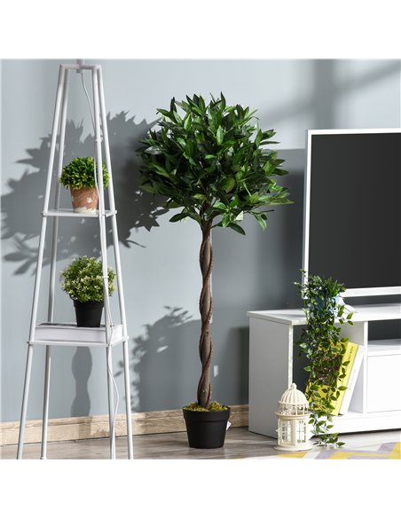 Outsunny Artificial Topiary Bay Laurel Ball Trees, Set of 2, Decorative Plant with Nursery Pot, for Indoor Outdoor Use, 120cm 84 - pic 97194 | FastDaddyshop
