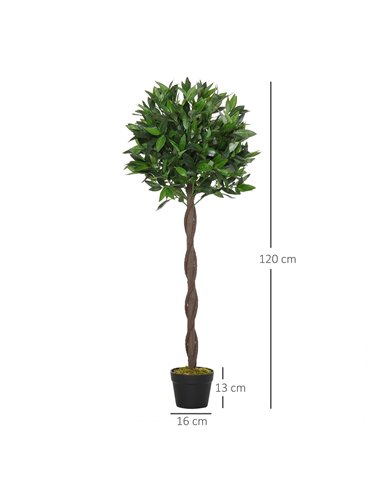 Outsunny Artificial Topiary Bay Laurel Ball Trees, Set of 2, Decorative Plant with Nursery Pot, for Indoor Outdoor Use, 120cm 84