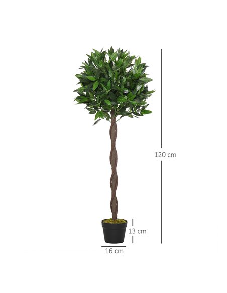 Outsunny Artificial Topiary Bay Laurel Ball Trees, Set of 2, Decorative Plant with Nursery Pot, for Indoor Outdoor Use, 120cm 84 - pic 97195 | FastDaddyshop