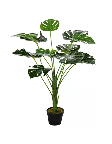 Outsunny Artificial Greenery: Lifelike Monstera Deliciosa Plant with 13 Leaves & Pot for Indoor/Outdoor Décor 844-365 - pic 97203 | FastDaddyshop