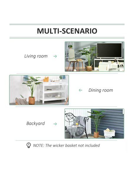 Outsunny Artificial Greenery: Lifelike Monstera Deliciosa Plant with 13 Leaves & Pot for Indoor/Outdoor Décor 844-365 - pic 97208 | FastDaddyshop