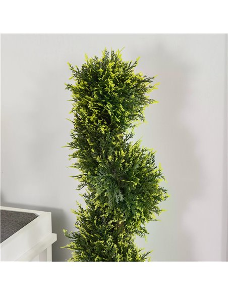 Outsunny Set Of 2 Artificial Tree 90cm/3FT Artificial Spiral Topiary Trees w/ Pot Fake Greenery Plant Home Office Garden Décor G - pic 97226 | FastDaddyshop