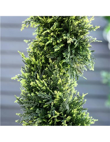 Outsunny Set Of 2 Artificial Tree 90cm/3FT Artificial Spiral Topiary Trees w/ Pot Fake Greenery Plant Home Office Garden Décor G