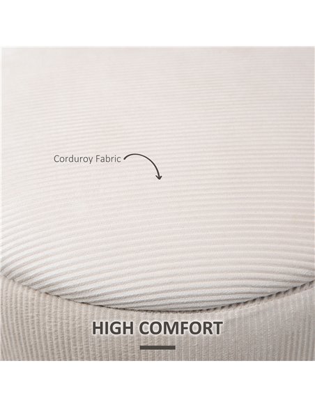 HOMCOM Modern Storage Ottoman with Removable Lid, Fabric Storage Stool, Foot Stool, Dressing Table Stool, Set of 2, White - pic 9723 | FastDaddyshop