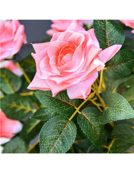 Outsunny Artificial Rose Tree: 90cm Fake Plant with 21 Flowers, Pink & Green Indoor/Outdoor Home Office Decor 844-340 - pic 97236 | FastDaddyshop
