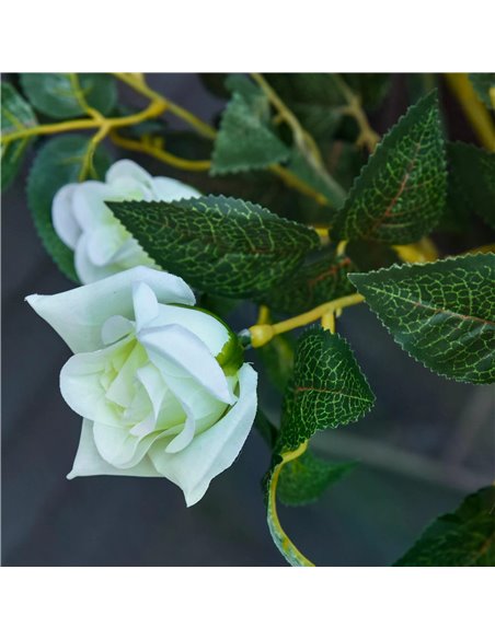 Outsunny 90cm/3FT Artificial Rose Tree Fake Decorative Plant w/ 21 Flowers Pot Indoor Outdoor Faux Decoration Home Office Décor  - pic 97245 | FastDaddyshop