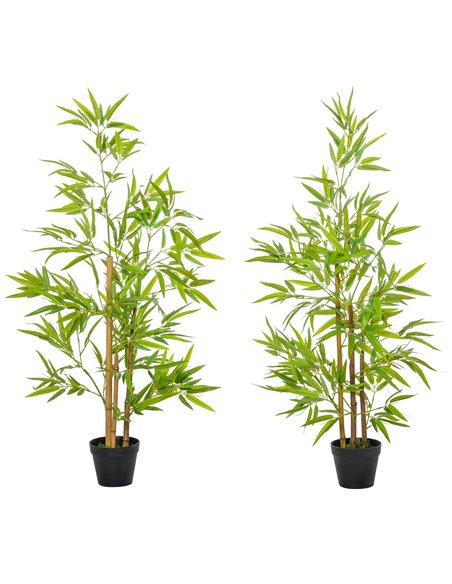 Outsunny Artificial Bamboo Trees, Set of 2, Decorative Plant with Nursery Pot, for Indoor Outdoor Use, 120cm 844-357 - pic 97247 | FastDaddyshop