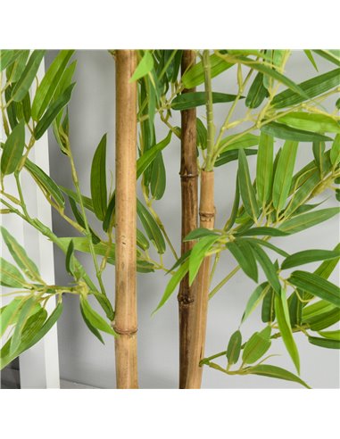 Outsunny Artificial Bamboo Trees, Set of 2, Decorative Plant with Nursery Pot, for Indoor Outdoor Use, 120cm 844-357