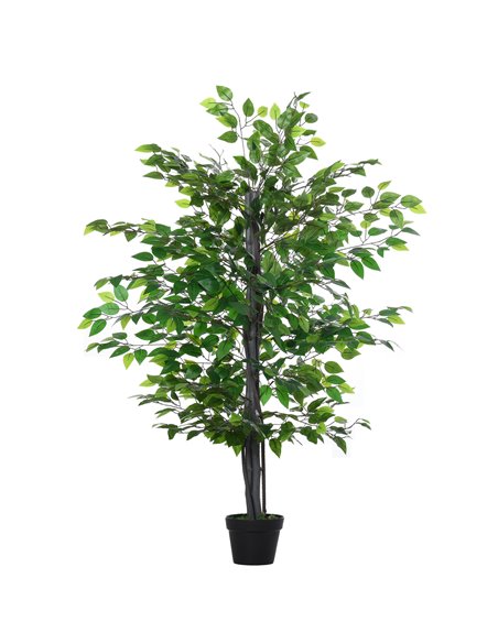 Outsunny 145cm Artificial Tree Banyan Plant Faux Decorative Tree W/ Cement Pot Vibrant Greenery Shrubbery Indoor Outdoor Accesso - pic 97256 | FastDaddyshop