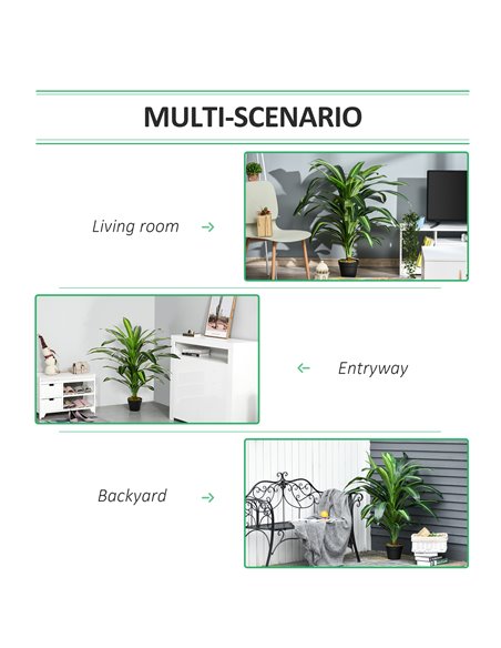 Outsunny Set of 2 Artificial Dracaena Trees, 110cm/3.6FT Tall Decorative Plants with 40 Leaves & Nursery Pot, Fake Tropical Tree - pic 97277 | FastDaddyshop