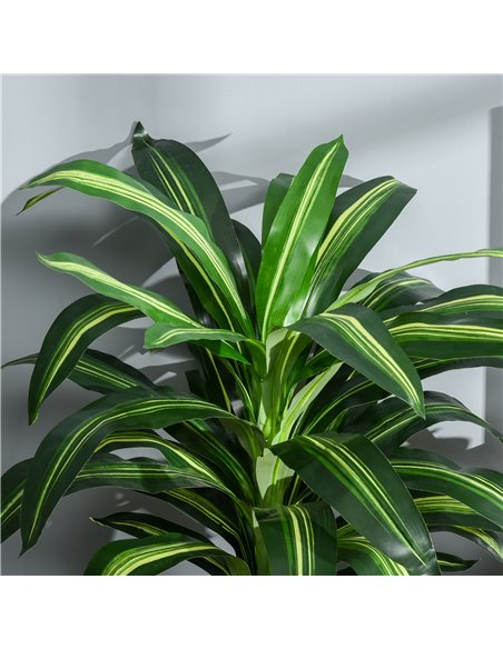 Outsunny Set of 2 Artificial Dracaena Trees, 110cm/3.6FT Tall Decorative Plants with 40 Leaves & Nursery Pot, Fake Tropical Tree - pic 97281 | FastDaddyshop