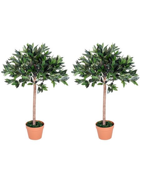 Outsunny 3ft Artificial Olive Tree Indoor Plant Greenery for Home Office Potted in An Orange Pot Set of 2 844-P035 - pic 97292 | FastDaddyshop