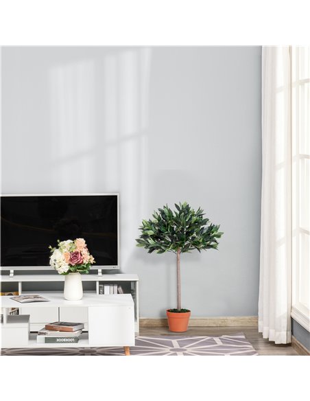 Outsunny 3ft Artificial Olive Tree Indoor Plant Greenery for Home Office Potted in An Orange Pot Set of 2 844-P035 - pic 97298 | FastDaddyshop