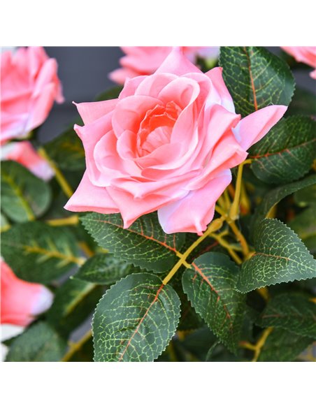 Outsunny Set of 2 Artificial Plants Pink Rose Floral in Pot, Fake Plants for Home Indoor Outdoor Decor, 90cm 844-P045 - pic 97318 | FastDaddyshop
