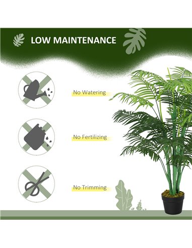 Outsunny Artificial Palm Tree in Pot, 2 Pack Fake Plants, Home Indoor Outdoor Decor, 125cm, Green 844-P044