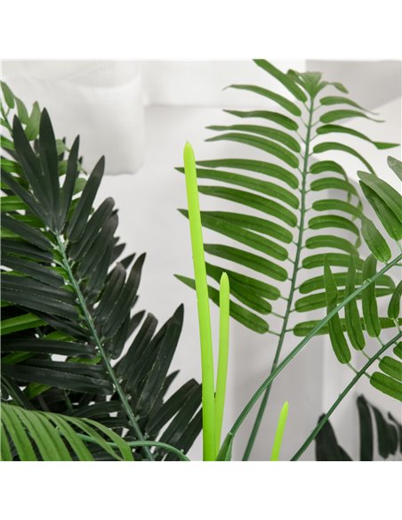 Outsunny Artificial Palm Tree in Pot, 2 Pack Fake Plants, Home Indoor Outdoor Decor, 125cm, Green 844-P044 - pic 97336 | FastDaddyshop