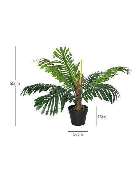 Outsunny 2 Pack 60cm Artificial Palm Tree Decorative Plant with Nursery Pot, Fake Tropical Tree for Indoor Outdoor Décor 844-P06 - pic 97348 | FastDaddyshop