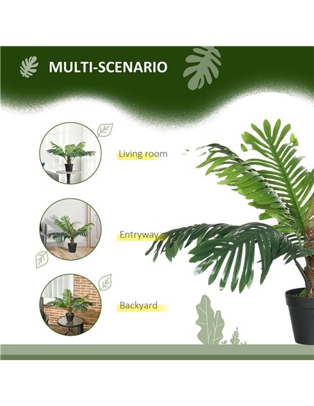 Outsunny 2 Pack 60cm Artificial Palm Tree Decorative Plant with Nursery Pot, Fake Tropical Tree for Indoor Outdoor Décor 844-P06 - pic 97349 | FastDaddyshop
