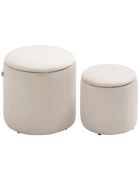 Homcom Modern Storage Ottoman with Removable Lid, Dressing Table Stool, Set of 2, White - pic 9735 | FastDaddyshop