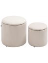 Homcom Modern Storage Ottoman with Removable Lid, Dressing Table Stool, Set of 2, White