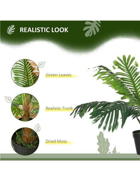 Outsunny 2 Pack 60cm Artificial Palm Tree Decorative Plant with Nursery Pot, Fake Tropical Tree for Indoor Outdoor Décor 844-P06 - pic 97350 | FastDaddyshop