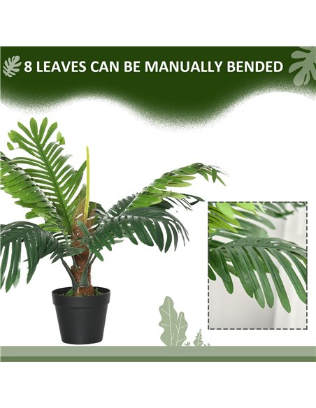 Outsunny 2 Pack 60cm Artificial Palm Tree Decorative Plant with Nursery Pot, Fake Tropical Tree for Indoor Outdoor Décor 844-P06 - pic 97351 | FastDaddyshop