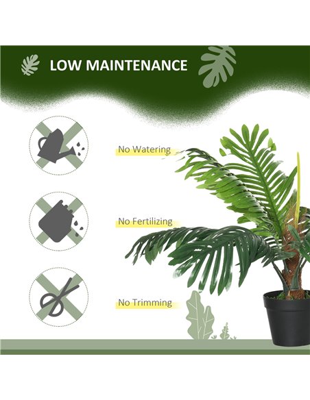 Outsunny 2 Pack 60cm Artificial Palm Tree Decorative Plant with Nursery Pot, Fake Tropical Tree for Indoor Outdoor Décor 844-P06 - pic 97352 | FastDaddyshop