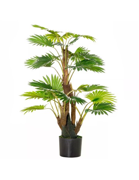 HOMCOM Artificial Palm Tree: 135cm Tropical Faux Plant in Nursery Pot for Indoor & Outdoor Decor, Evergreen 830-445 - pic 97356 | FastDaddyshop