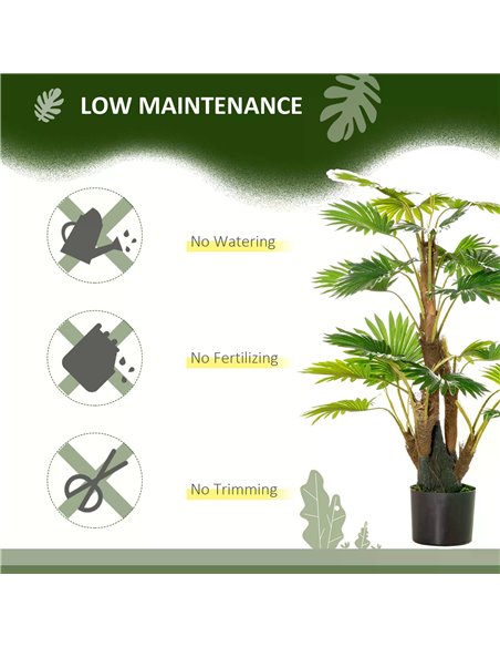 HOMCOM Artificial Palm Tree: 135cm Tropical Faux Plant in Nursery Pot for Indoor & Outdoor Decor, Evergreen 830-445 - pic 97358 | FastDaddyshop