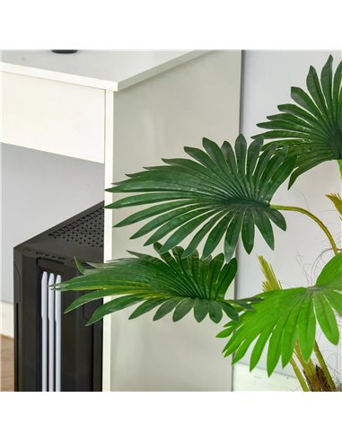 HOMCOM Artificial Palm Tree: 135cm Tropical Faux Plant in Nursery Pot for Indoor & Outdoor Decor, Evergreen 830-445