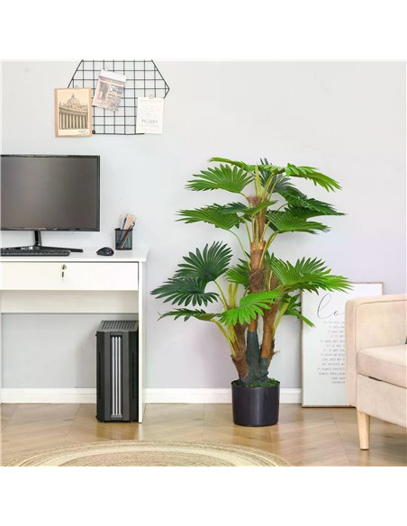 HOMCOM Artificial Palm Tree: 135cm Tropical Faux Plant in Nursery Pot for Indoor & Outdoor Decor, Evergreen 830-445 - pic 97363 | FastDaddyshop