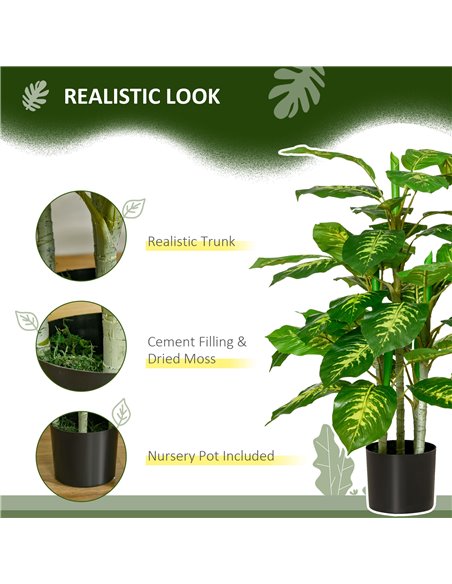 HOMCOM Artificial Evergreen Tree Fake Decorative Plant in Nursery Pot for Indoor Outdoor Décor, 95cm 830-433 - pic 97386 | FastDaddyshop