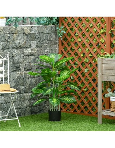 HOMCOM Artificial Evergreen Tree Fake Decorative Plant in Nursery Pot for Indoor Outdoor Décor, 95cm 830-433