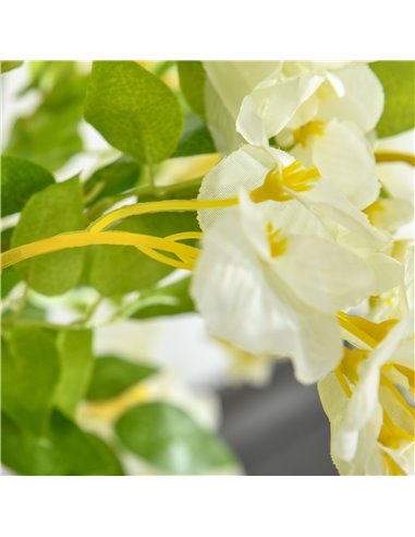 HOMCOM Artificial Realistic White Wisteria Tree Faux Decorative Plant in Nursery Pot for Indoor Outdoor Décor, 160cm 830-444