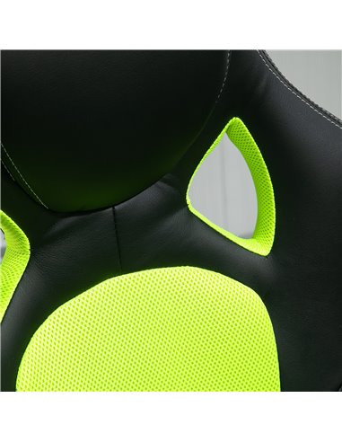 HOMCOM High-Back Gaming Chair Swivel Home Office Computer Racing Gamer Desk Chair Faux Leather with Wheels, Black Green