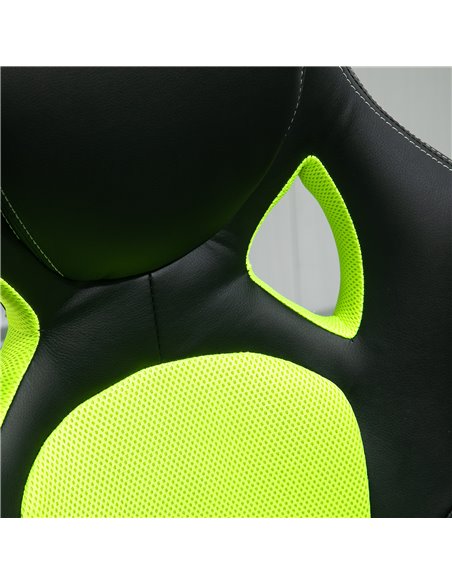 HOMCOM High-Back Gaming Chair Swivel Home Office Computer Racing Gamer Desk Chair Faux Leather with Wheels, Black Green - pic 9743 | FastDaddyshop