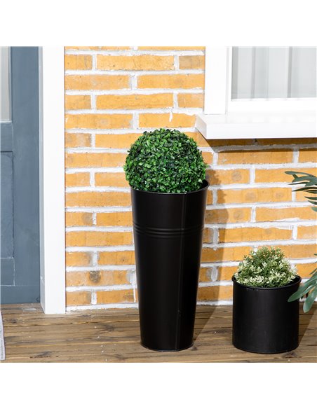 HOMCOM Artificial Boxwood Topiary Balls Set of 2: Faux Plants in Pots, Indoor Outdoor Decor, 20x20x60cm, Green. 830-678V00GN - pic 97442 | FastDaddyshop