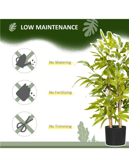HOMCOM Artificial Bamboo Tree, Fake Plant in Pot for Indoor Outdoor Decor, 15x15x60cm, Green 830-668V00GN - pic 97450 | FastDaddyshop